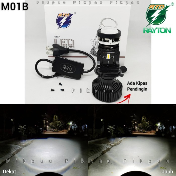 Lampu Utama Led Rtd Rayton M01B + Kipas H4 Headlamp Lampu Depan Motor
