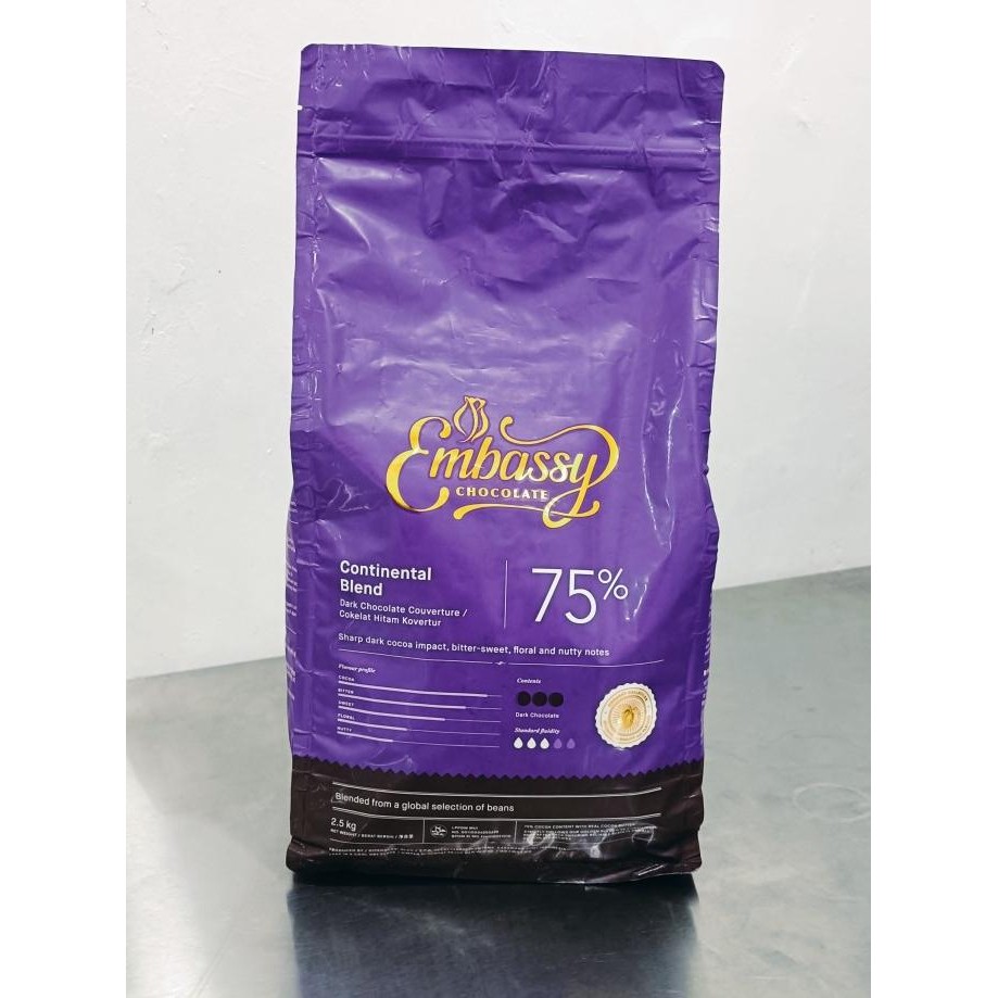 

2.5 kg Tulip Embassy 75% Couverture Premium Dark Chocolate Penawaran Khusus