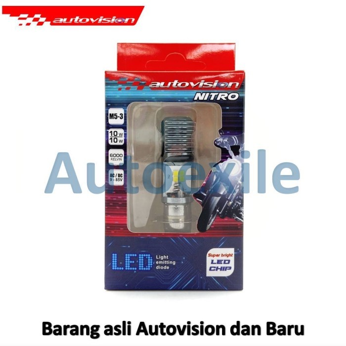 CUCI GUDANG AUTOVISION NITRO SUPER BRIGHT LED H6 M5 KAKI3 AC DC PUTIH 6000K LAMPU KODE 192