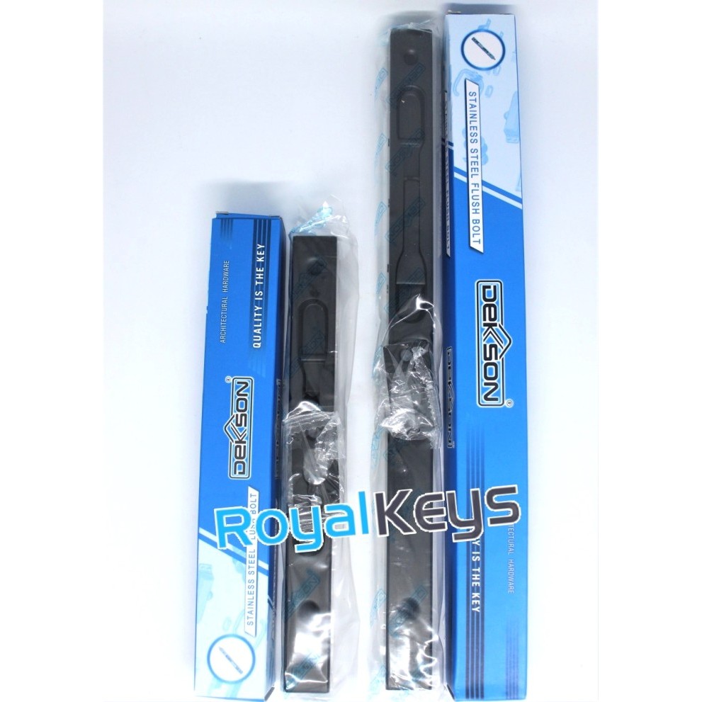 Flush Bolt Dekson Dekkson FB 040 8"+12" Inch Hitam Grendel Slot Pintu
