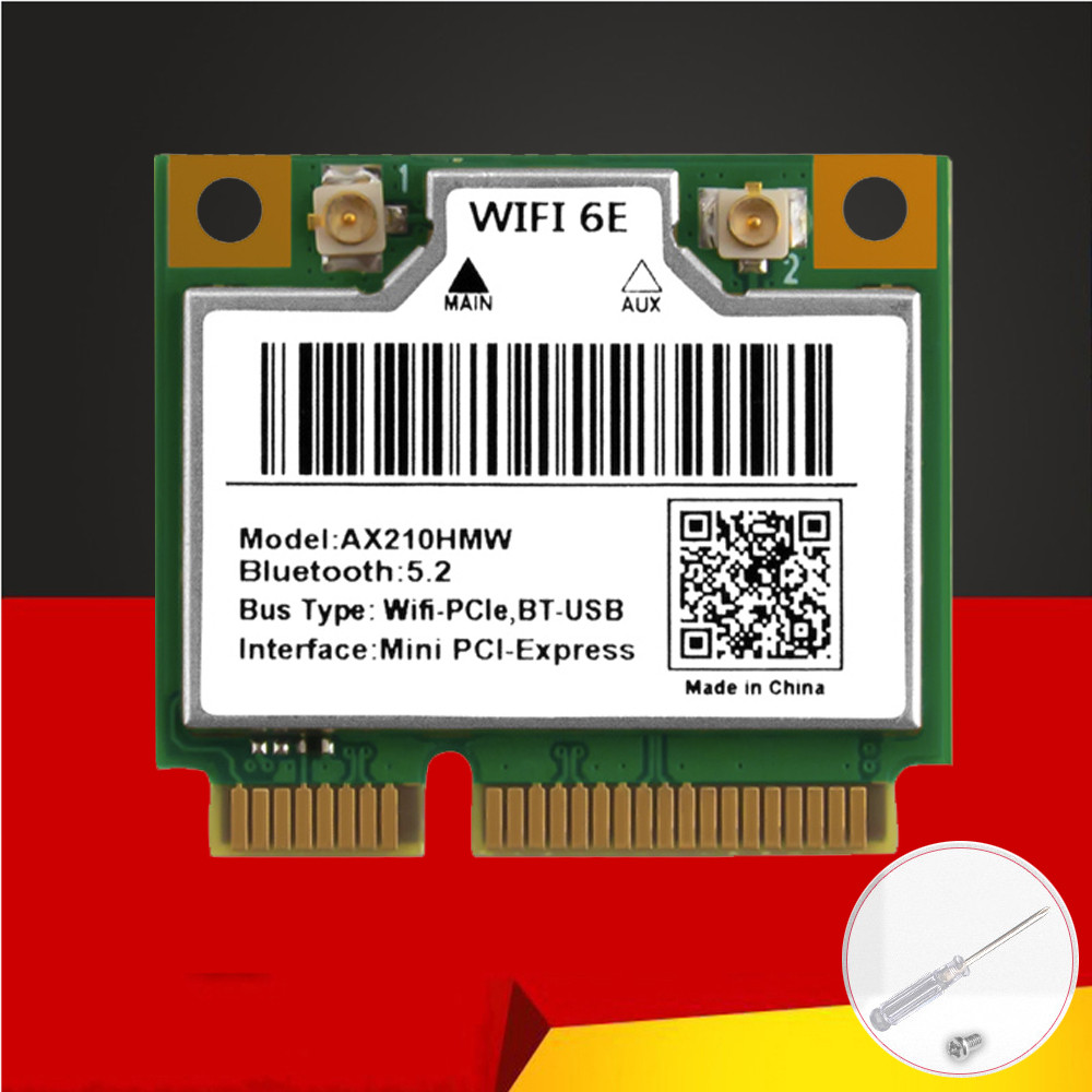 DAMO NEW WiFi 6E AX210HMW Mini PCIE Wifi Card For Intel AX210 5374Mbps Bluetooth5.2 802.11ax 2.4G/5G