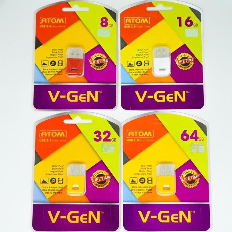 Usb Flashdisk V-Gen Atom Waterprrof 8GB 16GB 32GB 64GB Original Vgen / Flashdisk Atom V gen