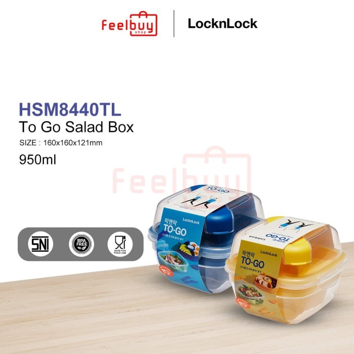 Lock & Lock To Go Salad Box 950ml HSM8440TLB