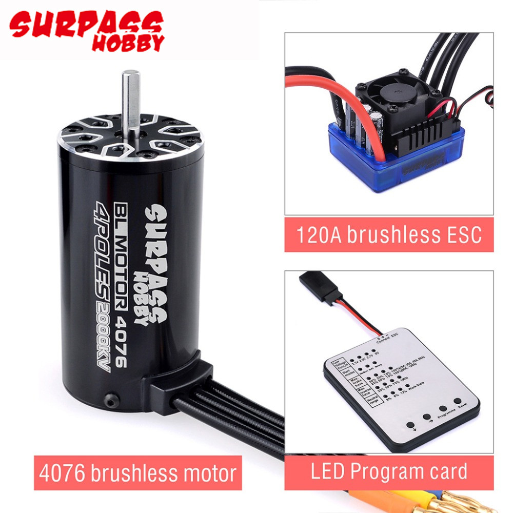 ENH RC 4076 1350KV/1550KV/1700KV/2000KV/2250KV Sensorless Brushless Motor With 120A ESC And Program 