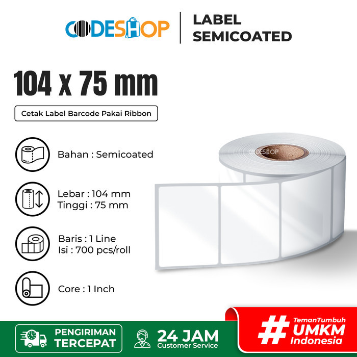 

Sale Label Stiker Barcode Semicoated Ukuran 104 X 75 Mm 700 Pcs