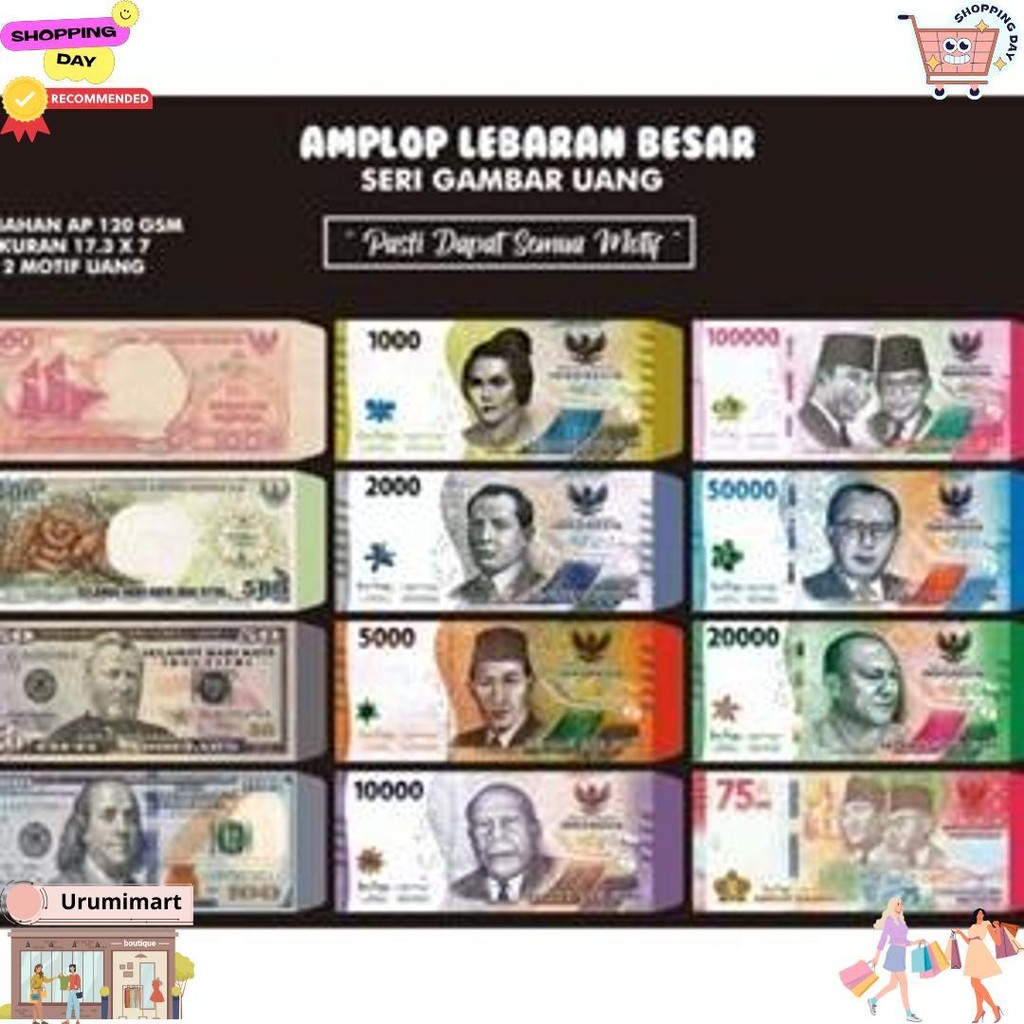 

Amplop Lebaran Motif Uang Bahan Tebal Premium Bebas Pilih Motif - Isi 10 D Promo 3.3
