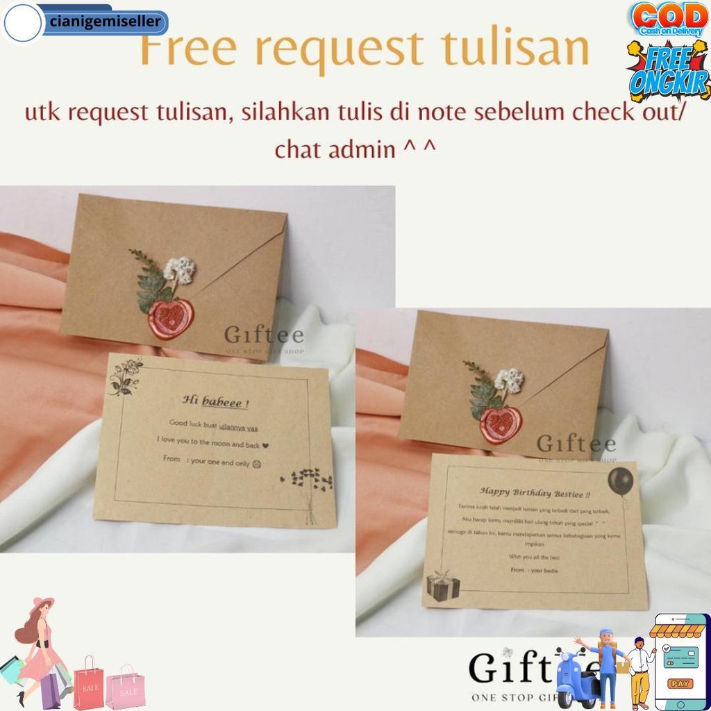 

Amplop Rustic Gift Card Rustik Message Tulisan Amplop Segel Lilin Candle Seal Dried Flower Bunga Kering Vintage Kraft Kado Hadiah Hampers Kartu Ucapan Greeting Pacar Ultah Ulang Tahun Wisuda Graduation Anniversary Kado Valentine Hari Kasih Sayang D Promo