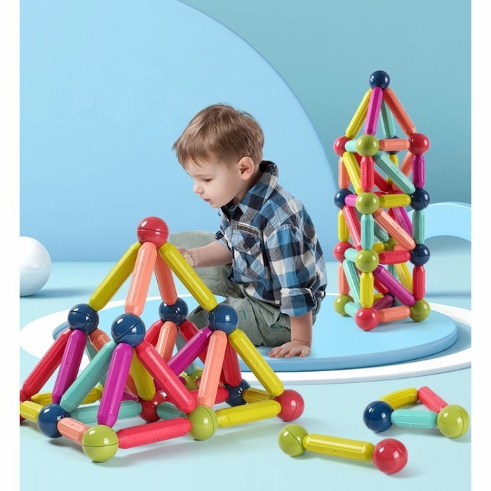 Mainan Edukasi DIY Susun Block Stick Magnetic - MAGNETIC STICK ROD