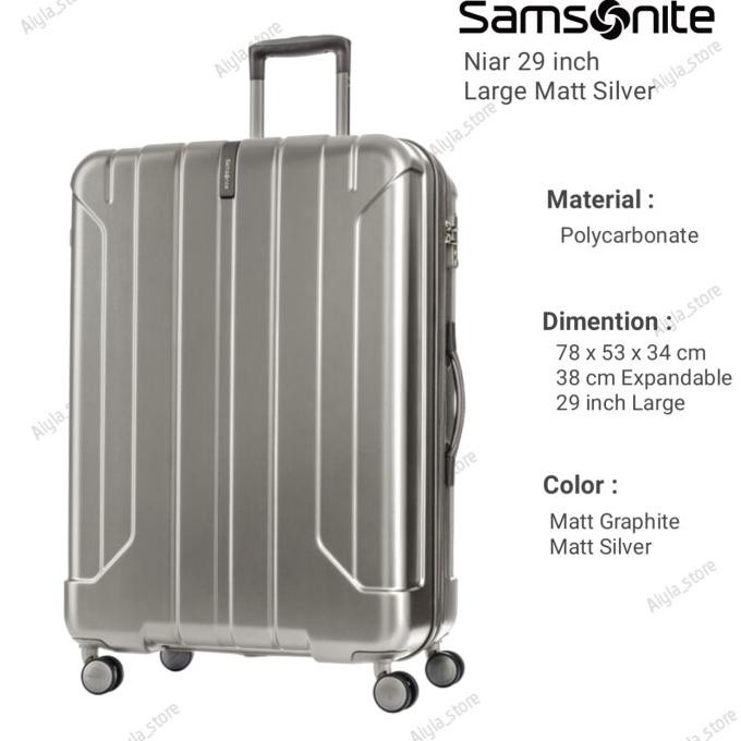 Promo Samsonite Niar 78 Cm 29 Inch Matt Silver Koper Hardcase Samsonite Niar
