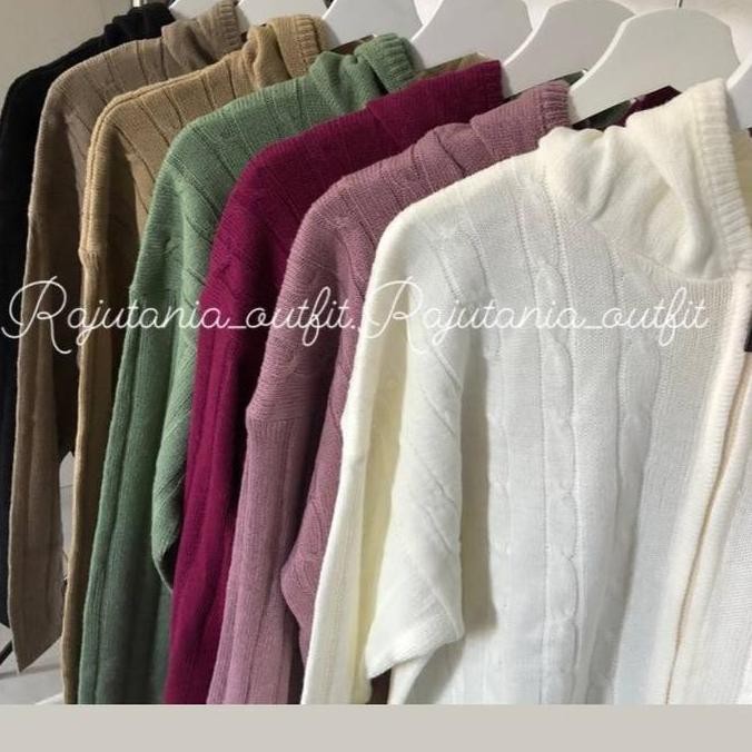 Sale Jaket Hoodie Rajut Motif Cable Resleting / Jaket Hoodie Wanita Premium