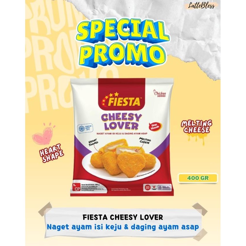 

SIAP KIRIM FIESTA CHEESY LOVER 500GR HALAL NAGET AYAM ISI KEJU DAGING ASAP