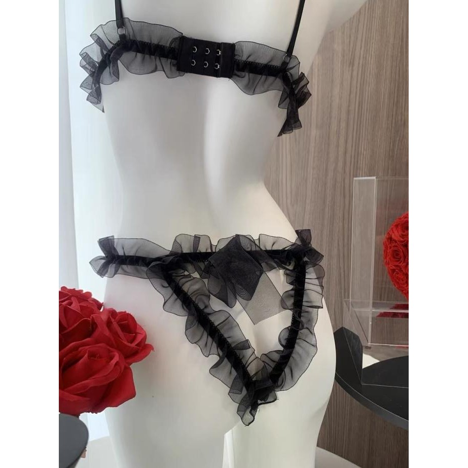 

Lingerie Sexy Bra Set Open Crotch Pearl Bikini Malam Seksi B0660 Original