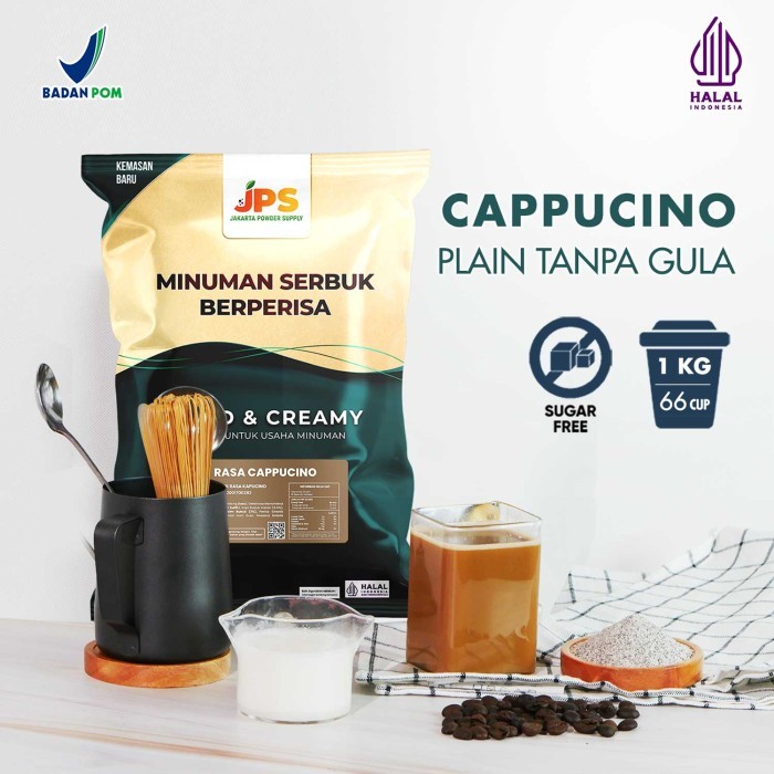 

Bubuk numan Cappucino Plain Powder JPS Tanpa Gula
