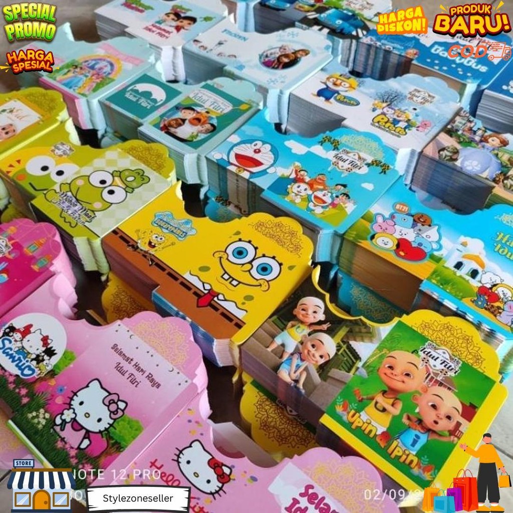 

1000 Lembar Amplop Lebaran Tema Karakter Uk Medium D Sale