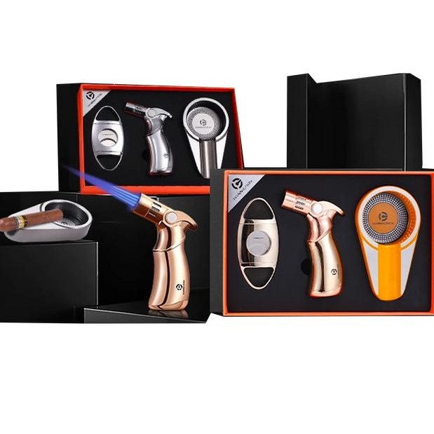 

SIAP KIRIM HIGH QUALITY 3 IN 1 SET CUTTER LIGHTER ASHTRAY TORCH LIGHTER ACCESSORI