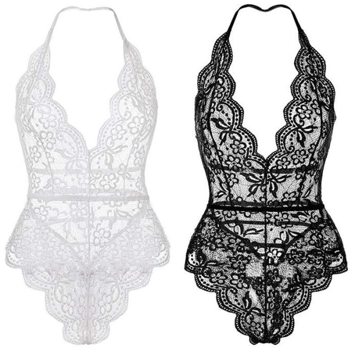 

L1220 Lingerie Baju Tidur Haram Teddy Bikini Halter Lace Sexy Seksi Original