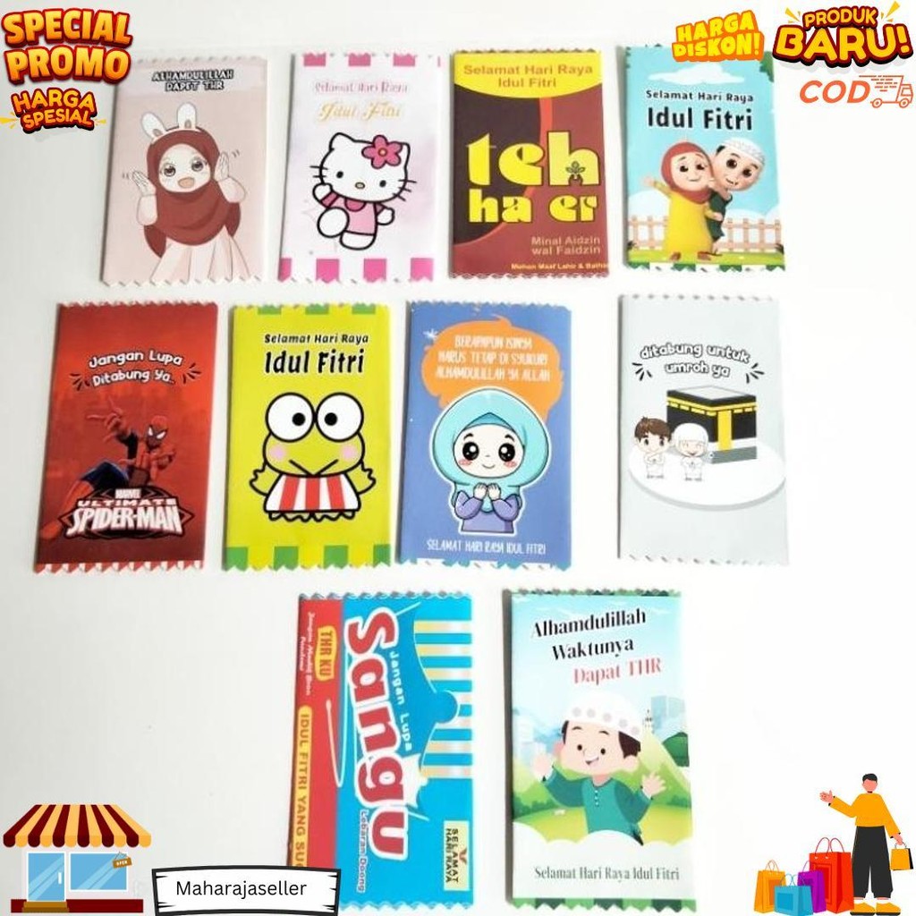 

(Isi 10 Pcs) Amplop Lebaran Bentuk Permen Lucu D Gratis Ongkir