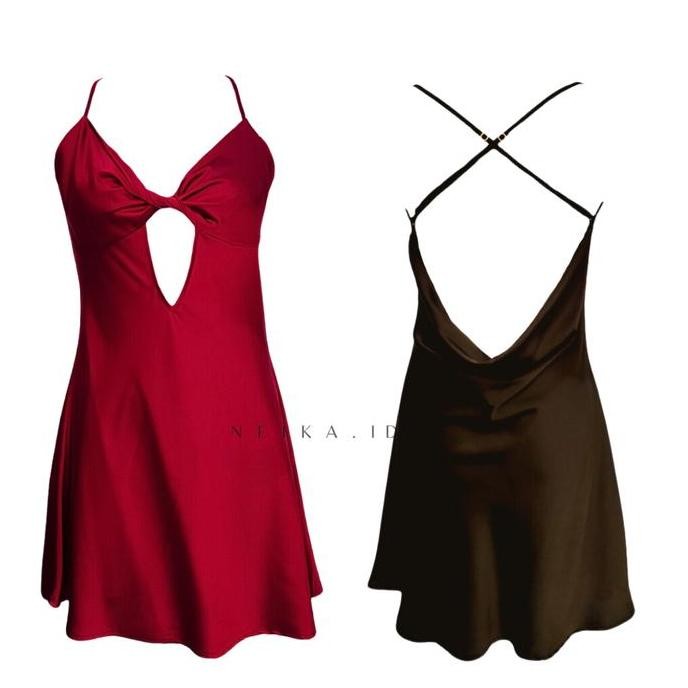 

Monett Lingerie Dress ( Ld 70-100Cm ) Premium Silk Satin Sleepwear Nightown Original