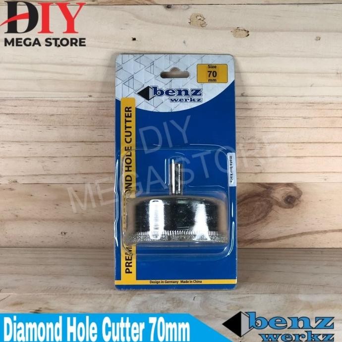

SIAP KIRIM DIAMOND HOLE CUTTER 70MM MATA BOR KACA MATA BOR INTAN 70MM BENZ WERKZ