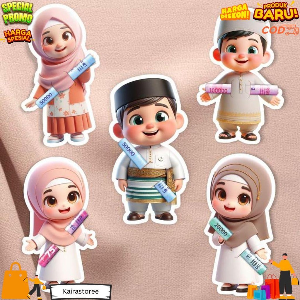 

(20Pcs) Amplop Lebaran Gemoy Karakter 3D Unik Kartun Lucu Idul Fitri 2025 Angpao Peluk Uang Thr Selip D Sale