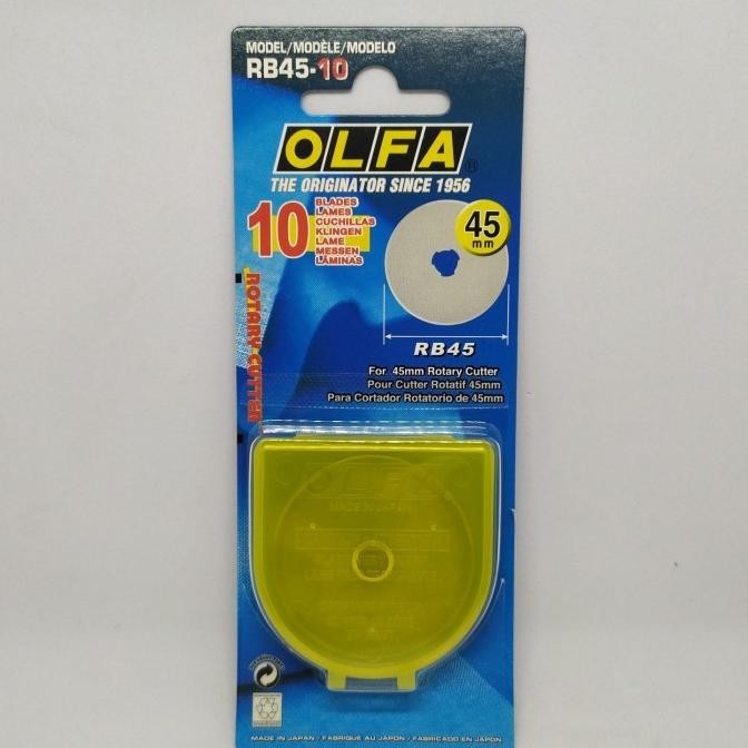 

SIAP KIRIM REFILL ROTARY CUTTER 45MM RB-45-10 SPARE BLADE (10PCS PACK) OLFA