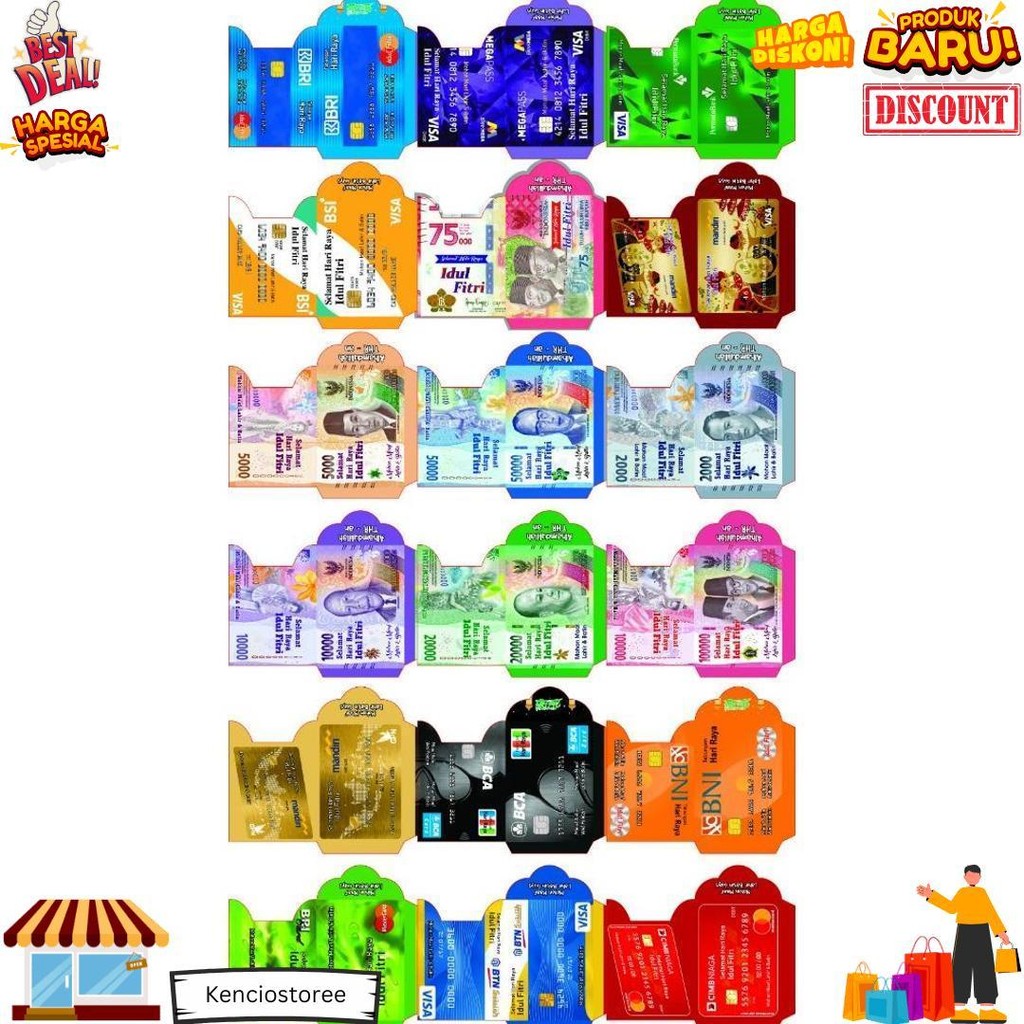 

Termurah !! 1000 Pcs Jadian Paket Usaha Amplop Lebaran 2025 New Design (Atm, Snack, Mixue, Sosmed) D Terlaris