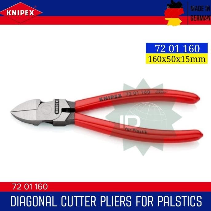 

SIAP KIRIM TANG POTONG PLASTIK 72 01 160 KNIPEX DIAGONAL CUTTER FOR PLASTICS