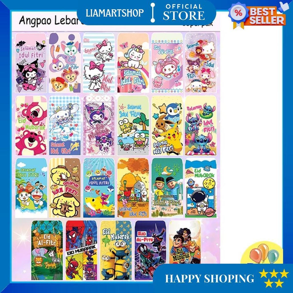 

Murah !! Amplop Idul Fitri Isi 10Pcs Uk S Karakter / Angpao Lebaran Kecil / Amplop Lebaran Idul Fitri / Angpao Karakter Cowok Cewek / Amplop Lebaran Mini / Amplop Lebaran 2025, Islamic, Lebaran, Idul Fitri, Eid Mubarak, Hari Raya,Fitr,Amplop Lebaran Lucu