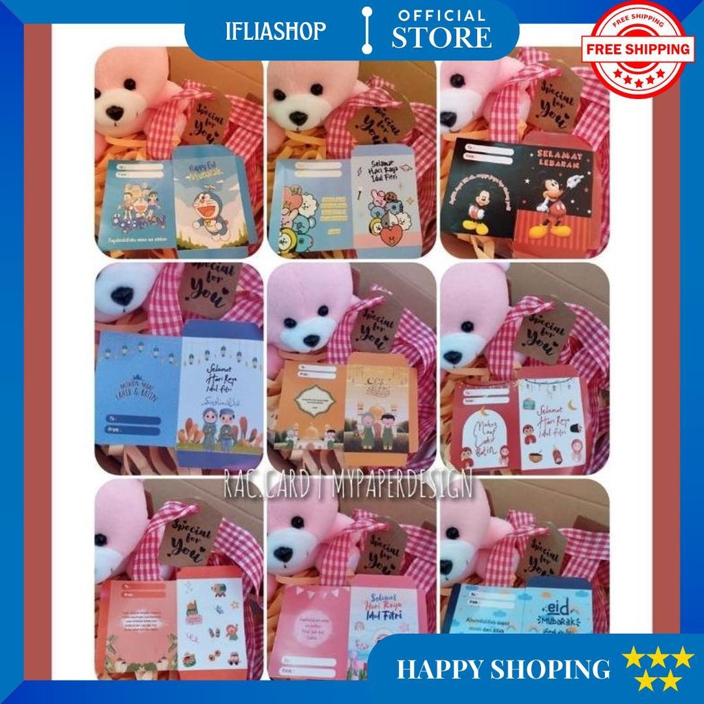 

(Isi 1000 Lembar) Amplop Lebaran Lucu Mini Karakter Kartun Muslim Aesthethic Free Plastik D Ramadhan Sale