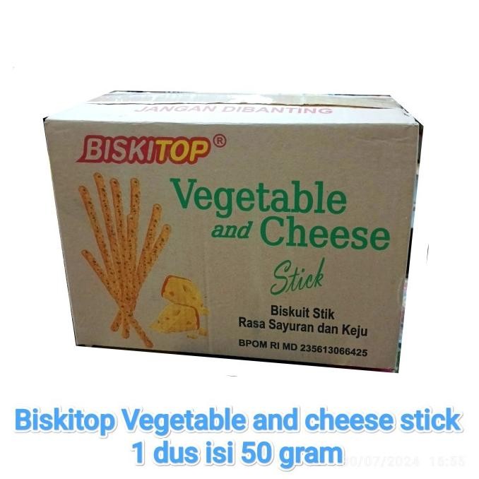 

Murah Biskitop Vegetable Cheese Stick. 1Dus = 40Pcs