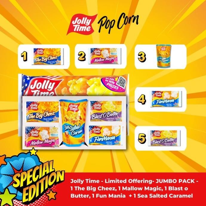

Grosir Paket Jumbo Pack - Jolly Time Mircowave Popcorn