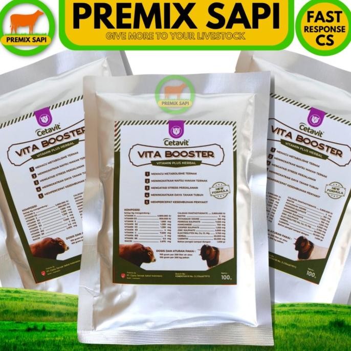 Vita Booster 100gr - Multivitamin dosis tinggi untuk sapi kambing
