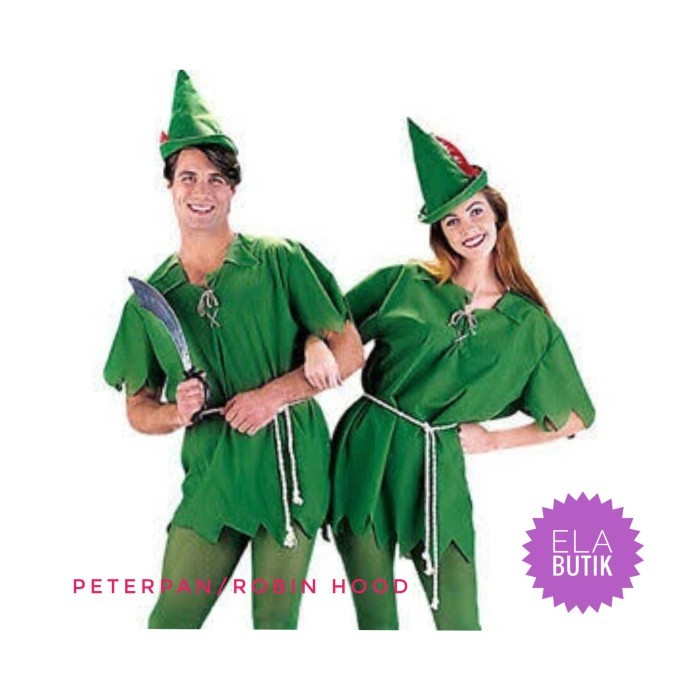 kostum robin hood- peter pan- dewasa- kostum halloween