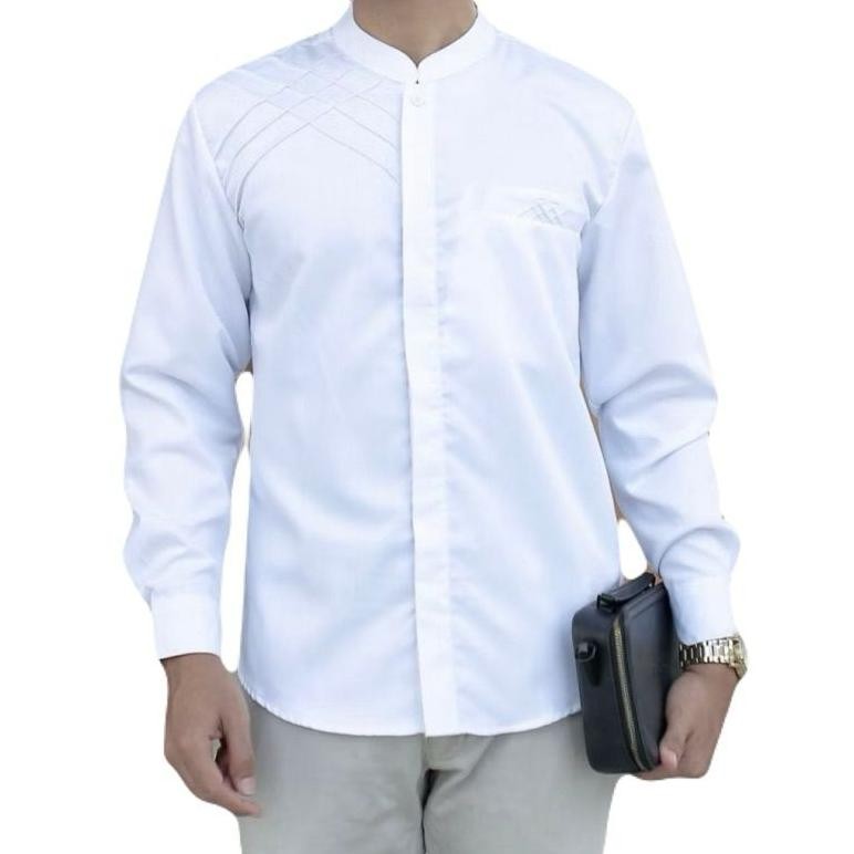 Promo Kemeja Koko Marvel Original | Koko Dewasa Lengan Panjang Bahan Toyobo Premium Adem Warna Sage 