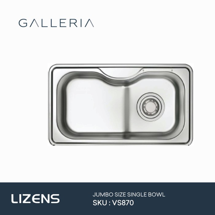 TERBARU Lizens Jumbo Bowl Kitchen Sink VS870/ Bak Cuci Piring