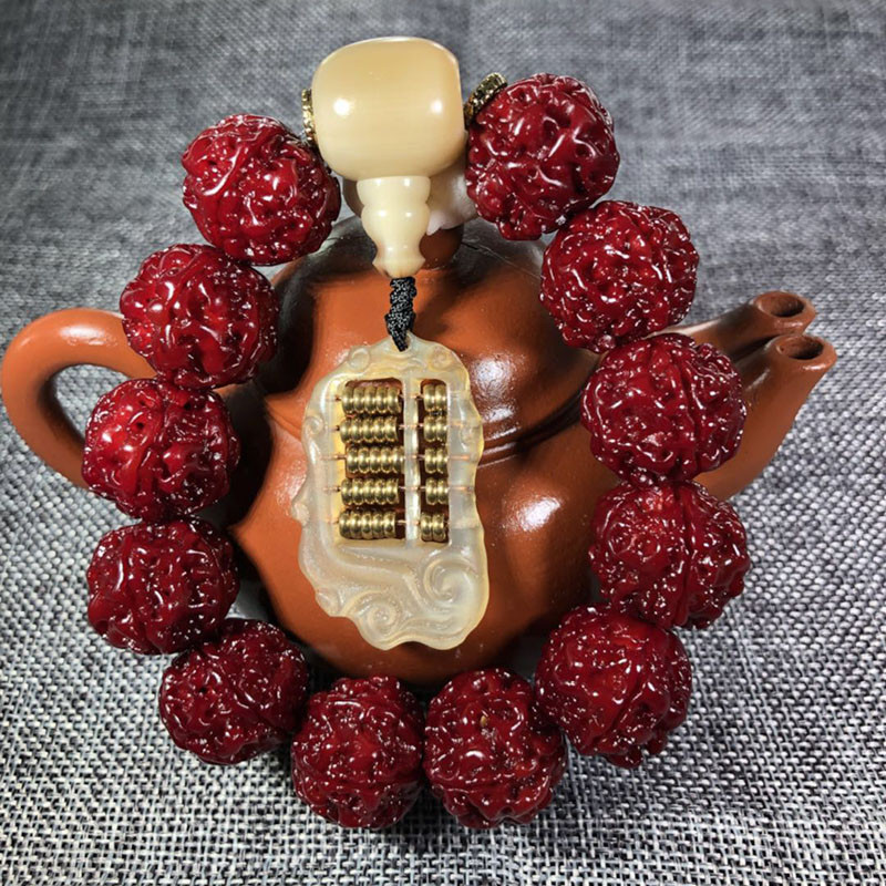 Gelang Vajra Bodhi Daging Alami Nepal yang Meledak, Seperti Jade, Vajra Besar