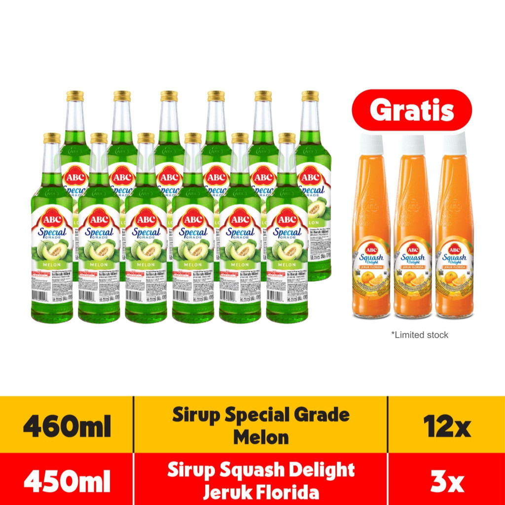 

ABC Sirup Special Grade Melon 460 ml - Multi Pack 12 pcs