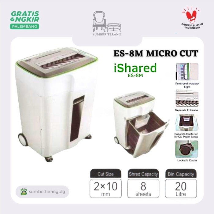 

TERBARU! iShred ES-8M Micro Cut Paper Shredder Mesin Penghancur Kertas