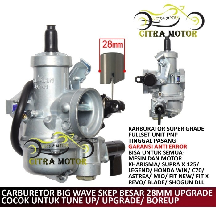 HOT SALE KARBURATOR RACING UPGRADE BIG WAVE POWER UP 28 MM 28MM SUPRA KARISMA SUPRA X 125 SUPRA FIT