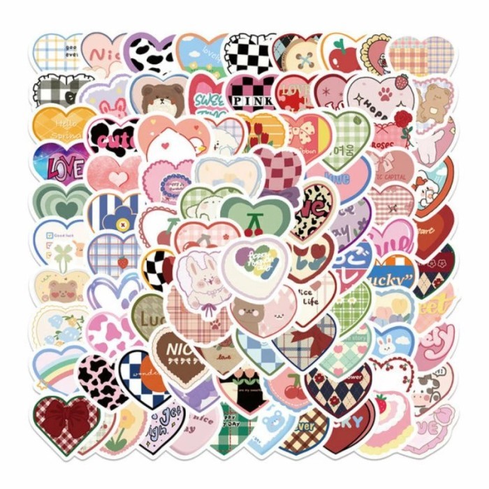 MURAH Stiker Pack Love Aesthetic Style 060137- Stiker High Quality, Stiker Aesthetic Stiker Laptop