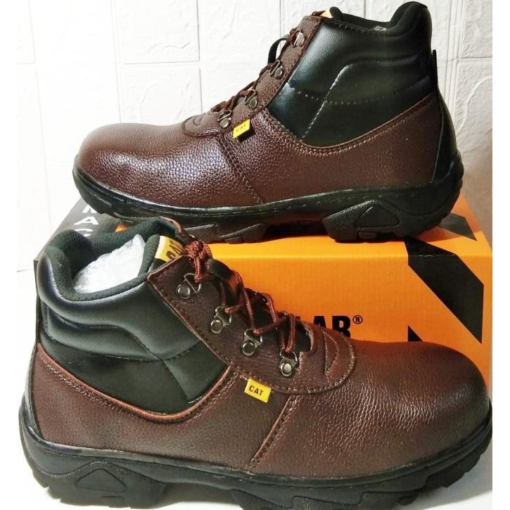 Sepatu Safety Caterpillar Boot Sol Karet Anti Slip Anti Minyak Terlaris