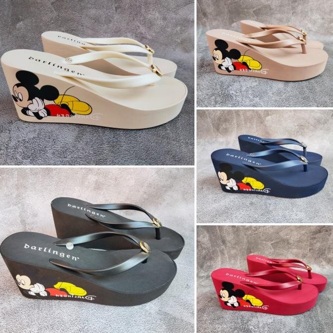 Promo, Sendal Wanita Darlingen Mickey Wedges 7 Cm / Sandal Wedges Wanita