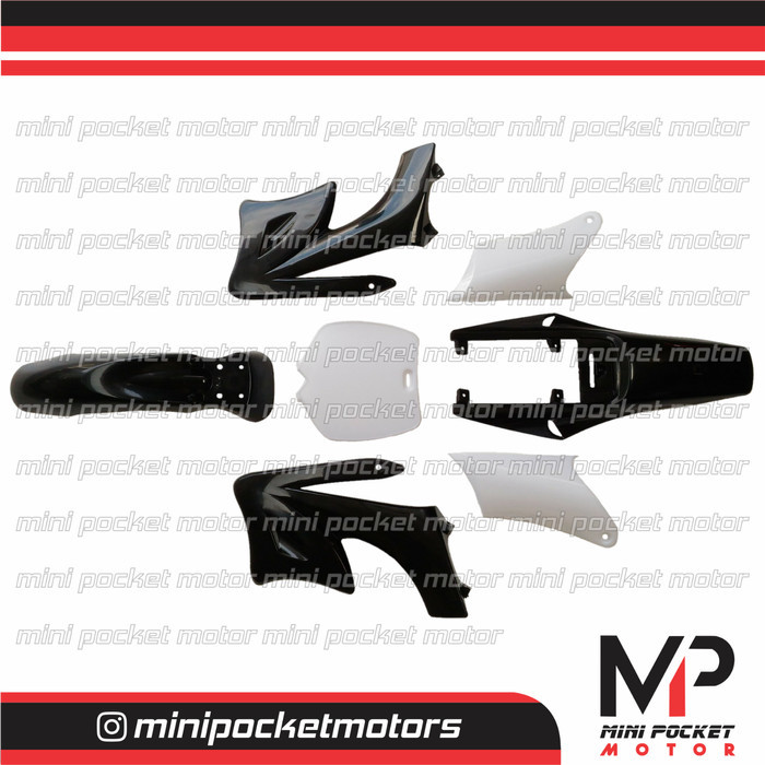 Cover Body Set Motor Mini Trail Hitam 50Cc 2Tak Matic Mesin Tarik