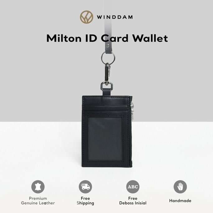 

TERBARU - WINDDAM - ID Card Holder / Lanyard Dompet Gantung Kulit Asli - Milton