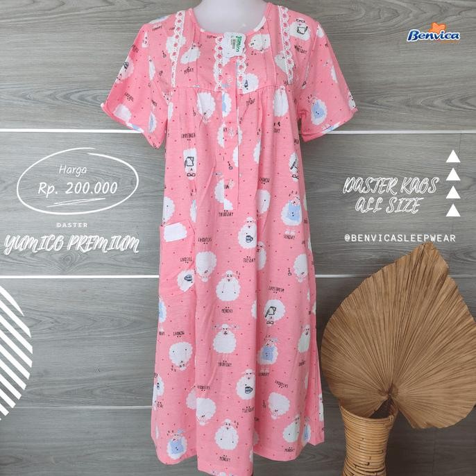 baru baju tidur daster kancing kaos premium yumico - 001 all size