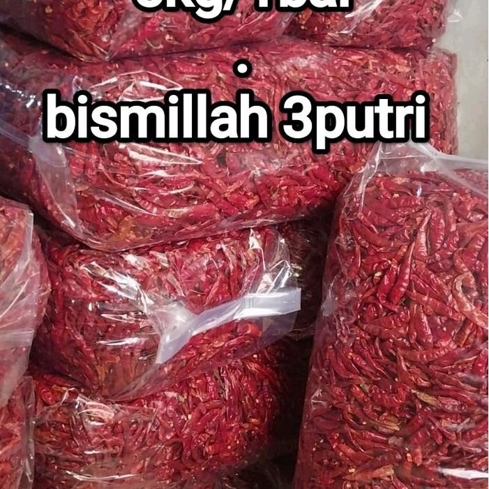 

terbaru !!! (3kg)premium super merah cabe rawit teja kering murah alami pedas ready
