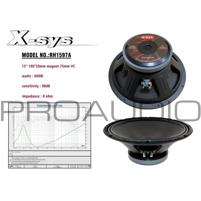 BEBAS ONGKIR - Speaker Komponen X-sys X sys RH1597A RH 1597 A RH 1597A Original