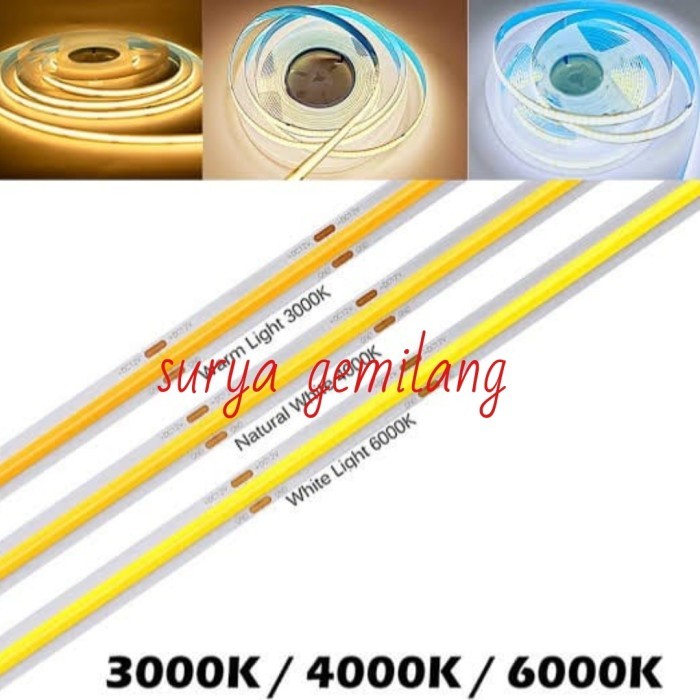 Paling Baik Led Strip Cob Dc 24V 10Meter 10M. Strip Light Cob 10M 24V. Led Strip