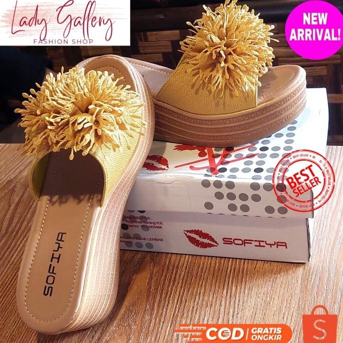Parling Laris Sendal Wedges Wanita Merek Sofiya Original Terbaru