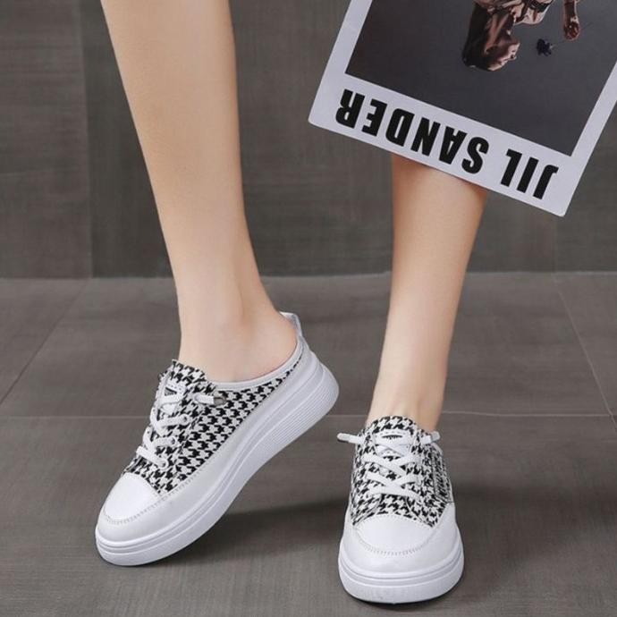 Best Promo, Sepatu Sandal Model Selop Slip On Import Sneakers Wedges Wanita Korea
